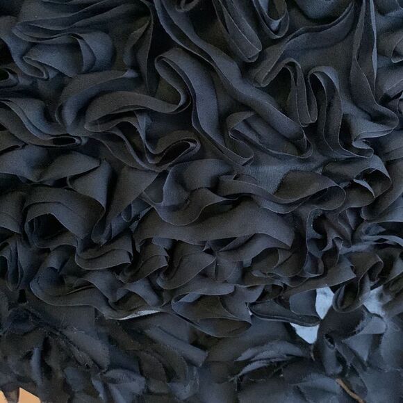 Giambattista Valli for impulse black vegan leather matte swirl ribbon hem midi S - Picture 7 of 9